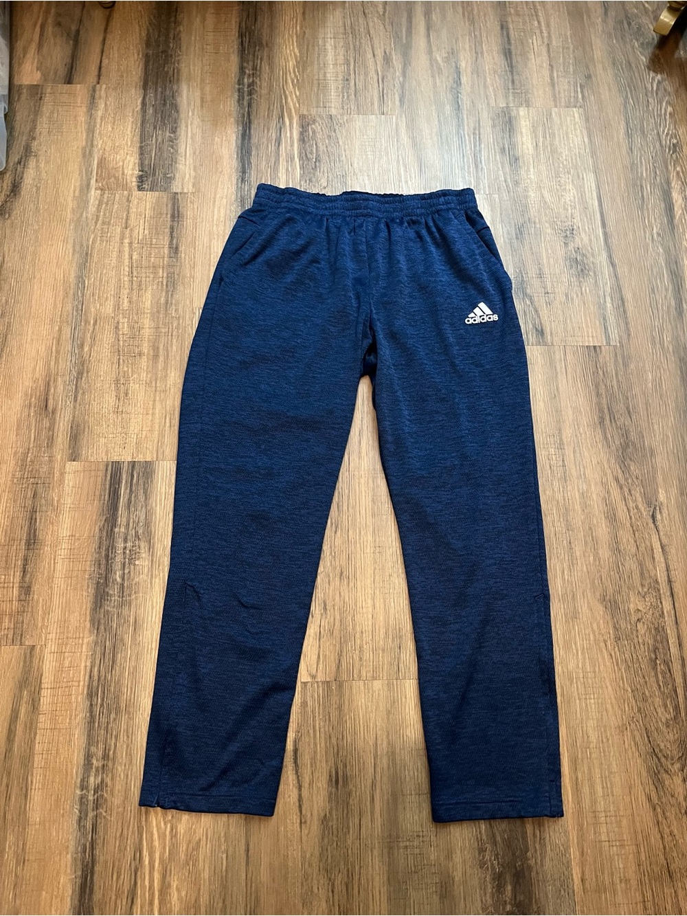 adidas Climawarm Blue Logo Athletic Track Pants Men’s Sz XL Textured Two-Toned
